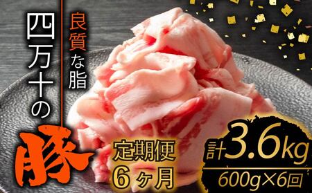 【 豚肉切り落とし 】 豚肉定期便 6回 (600gx6)