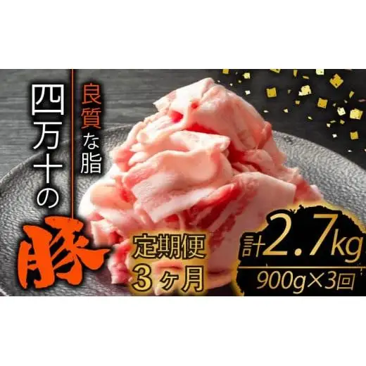 【 切り落とし 】 豚肉定期便 切り落とし 全3回 計2.7kg （900g×3ヶ月)