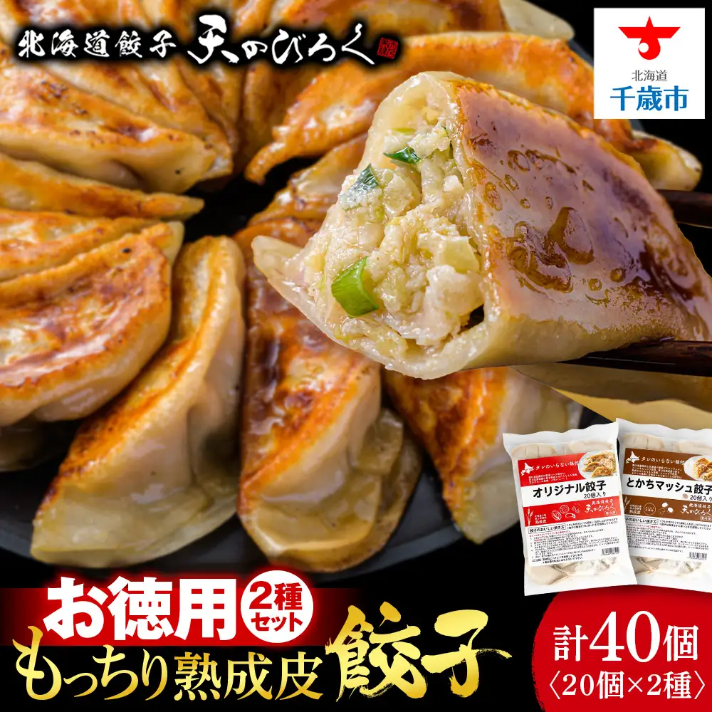 北海道餃子天のびろく 餃子 お徳用 お徳用２種セット（20個入）