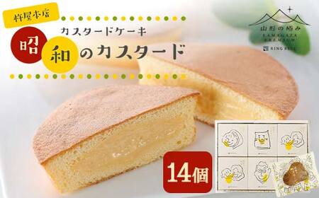 【山形の極み】杵屋本店 カスタードケーキ 昭和のカスタード 14個 F2Y-5958