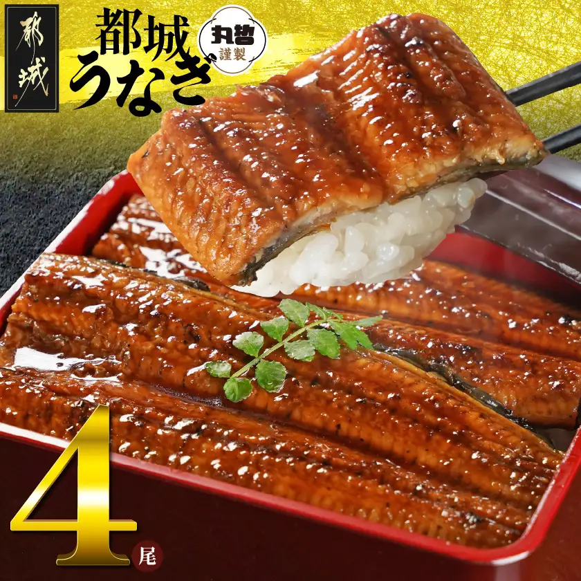 宮崎県育ちのうなぎ蒲焼4尾720g以上≪山椒・たれ付≫_AE-M301_(都城市) うなぎ蒲焼(有頭) 宮崎県産 真空 山椒・たれ付