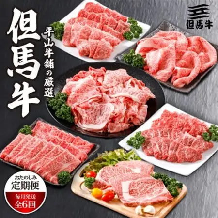 【毎月定期便】平山牛舗の厳選「但馬牛」おたのしみ(ギフトに嬉しい化粧箱仕様)全6回【配送不可地域：離島】【4056784】