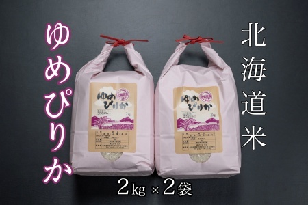 北海道米ゆめぴりか2kg×2袋 B-65033