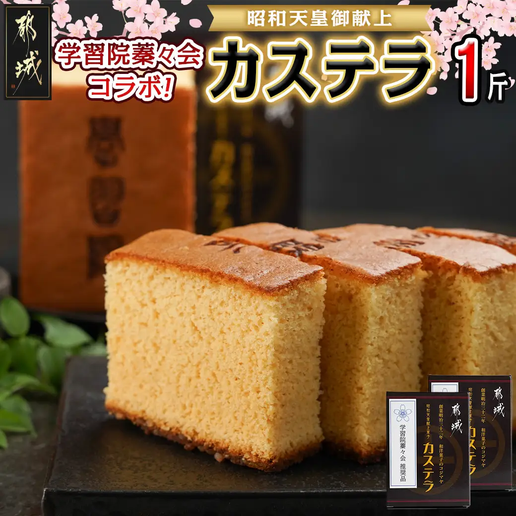 学習院蓁々会コラボ☆カステラセット(1斤分)〔AA-7610〕_(都城市) 都城産鶏卵使用 0.5斤×2 スイーツ デザート 厳選米飴使用 焼き菓子 お土産 贈答用 ギフト 学習院 蓁々会
