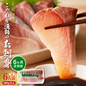 【6ヶ月定期便】大和海商 大和のこだわり漁師のお刺身6人前【冷凍】 N072-YF105-2