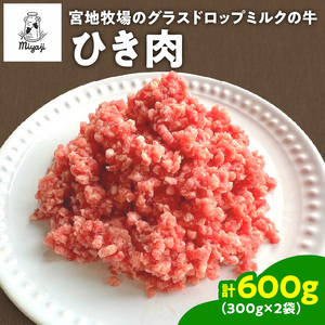 宮地牧場のグラスドロップミルクの牛 ひき肉 300g×2 600g【宮地牧場 グラスドロップミルク ビーフ 赤身 牛肉 ひき肉 麻婆豆腐 ミートローフ キーマカレー ハンバーグ おかず 小分け ジッパー付き 便利 牧草だけを食べて育った牛 贈り物 お取り寄せ ギフト お中元 お歳暮 のし 熨斗 北海道 清水町】_S018-0009
