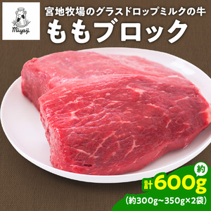 宮地牧場のグラスドロップミルクの牛 ももブロック 約600g【宮地牧場 グラスドロップミルク ビーフ 赤身 牛肉 ももブロック 牛煮込み ローストビーフ ステーキ丼 おかず 牧草だけを食べて育った牛 贈り物 お取り寄せ ギフト お中元 お歳暮 のし 熨斗 北海道 清水町】_S018-0010