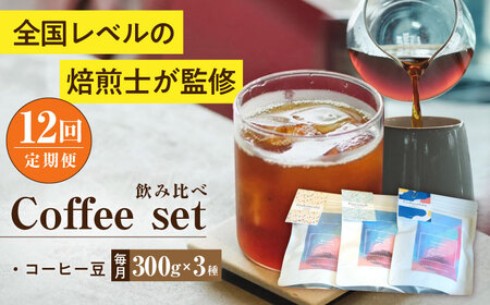 【全12回定期便】スペシャルティコーヒー定期便 毎月300g×3種 / コーヒー 飲み比べ 詰合せ / 大村市 / 株式会社大村湾商事 [ACBG013]