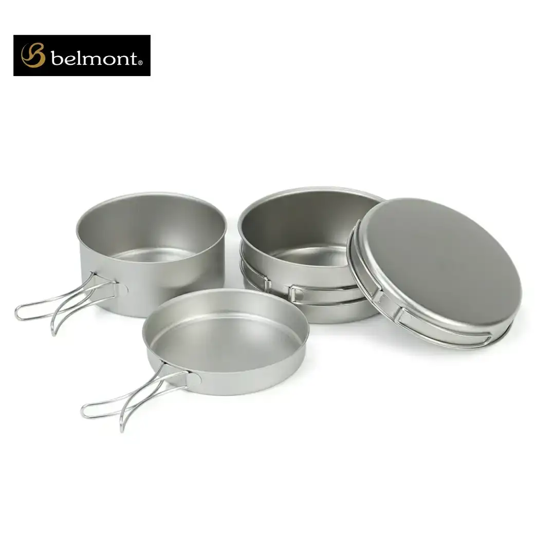 [ベルモント] チタンクッカー4点セット(M) ケース付 アウトドア用品 キャンプ用品 登山 防災 アウトドアギア 燕三条製 【030S088】
