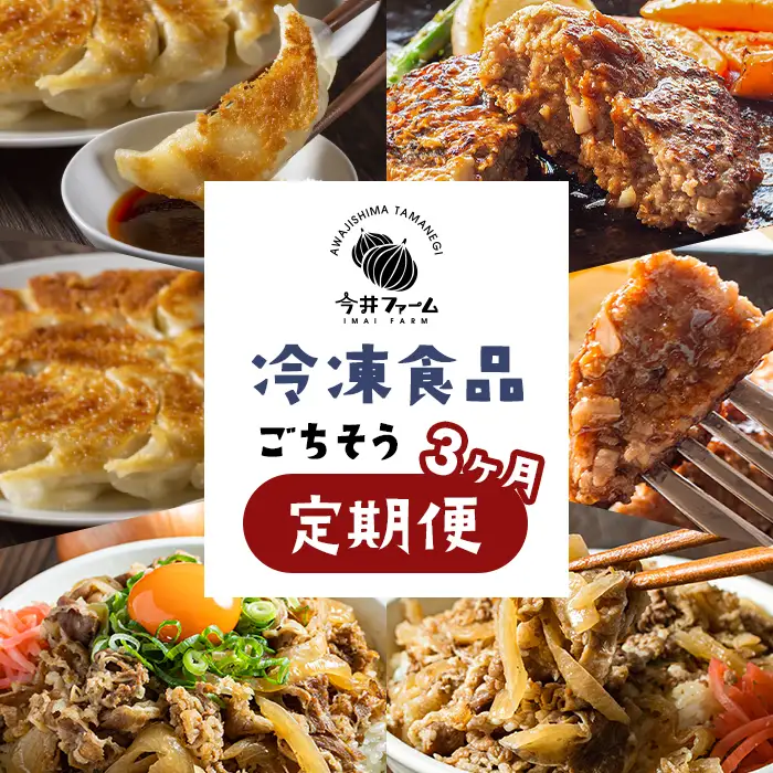 【定期便3ヶ月】今井ファームの冷凍食品ごちそう定期便 《ハンバーグ・餃子・牛丼の具》