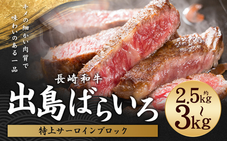 出島ばらいろサーロイン約2.5kg～約3kg ／ 長崎和牛 和牛 国産 お肉 肉 牛肉 長崎県 長崎市
