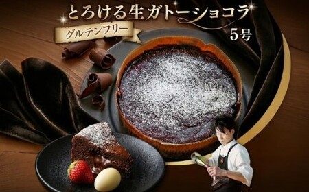 【 定期便 3ヶ月 】 スイーツコンテスト 日本一 シェフ の「 とろける 生 ガトーショコラ 」 5号