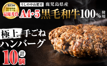 ＜A4・A5等級＞鹿児島県産 黒毛和牛100%使用極上手ごねハンバーグ( 計1.5kg/150g×10個) 黒毛和牛 和牛 ハンバーグ 冷凍ハンバーグ 肉 牛肉 国産 九州産 鹿児島県産 ミンチ 100% 小分け A4 A5 日本一 ランキング 人気 a5-308