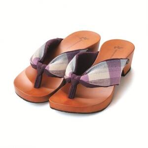 下駄　hitete4.5　KT-43　月白／紫・紫（ぬくもり工房）　LLサイズ