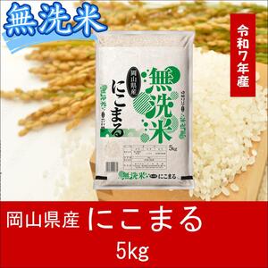 無洗米　にこまる　5kg　令和7年産　岡山県産　米　【最短２〜７営業日出荷】　上-15