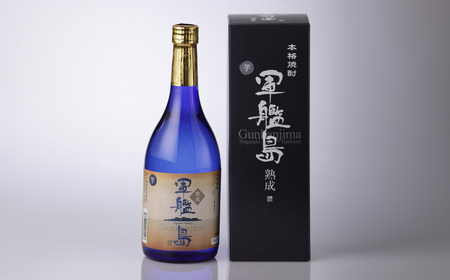 金賞受賞 軍艦島芋熟成焼酎 720ml 化粧箱入 ギフトにも ／ 酒 アルコール 焼酎 晩酌 お取り寄せ セット 詰め合わせ 霧氷酒造 長崎県 長崎市