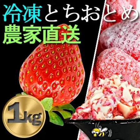 産地直送だから苺本来の美味しさ!BELL FARMの冷凍 いちご1kg 収穫当日冷凍の苺1kg_冷凍 いちご 苺 BELLFARM 産地直送_【配送不可地域：離島】【1230635】