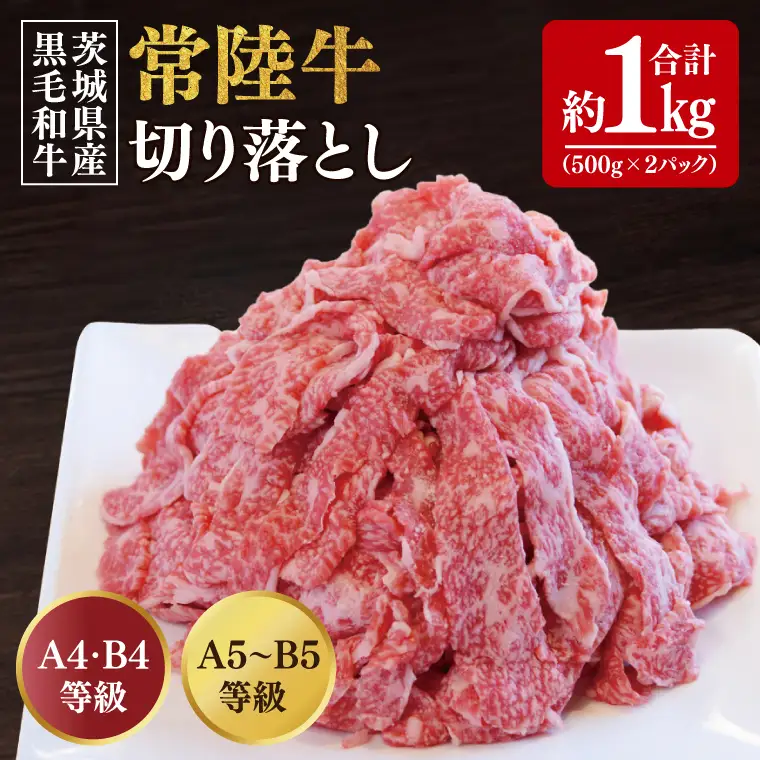 【数量限定】常陸牛切り落とし 約1kg（500g×2p）（BG-20）