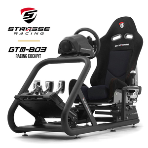 STRASSE GTM-B03 レーシングコックピット シート付 ／ コスティック ベースフレーム シート スエード生地 高剛性 公式ライセンス商品 ゲーミング 奈良県 御所市