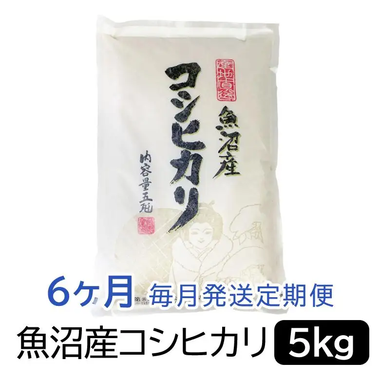 お米マイスター厳選！魚沼産コシヒカリ５kg×6ヶ月毎月発送 定期便 新潟県