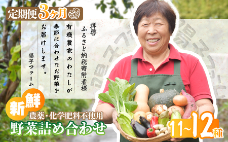 ＜3ヵ月定期便＞ 旬の野菜詰め合わせ 11～12種 | 野菜セット 詰め合わせ 定期便
