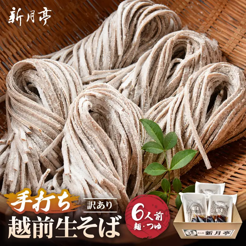 新月亭の生そば 6食だし付き冷蔵 蕎麦 越前そば  年越し[e21-a006] 