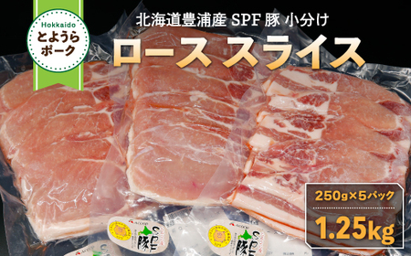 とようらポーク1.25kg ロース スライス 小分け 北海道豊浦産 SPF豚  