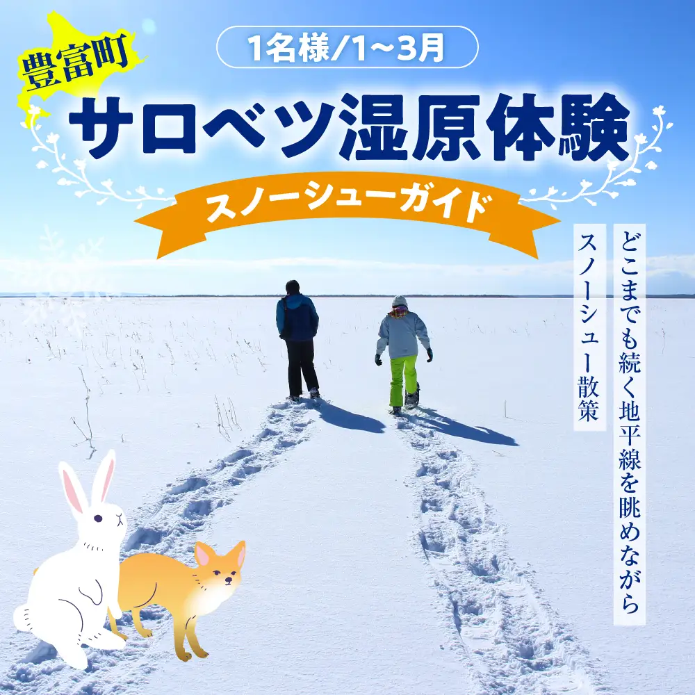 サロベツ湿原体験！スノーシューガイド 1名様 【1～3月】