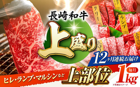 【12回定期便】【上】長崎和牛焼肉[ECS012]焼肉定期便セット