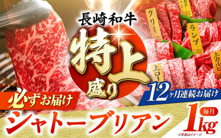 【12回定期便】【特上】長崎和牛焼肉[ECS016]焼肉定期便セット