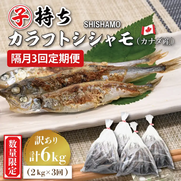 【ふるさと納税】 【定期便】 子持ち カラフトシシャモ ２kg (500g×4袋) 訳アリ シシャモ ししゃも カラフトししゃも 大洗 規格外 訳あり わけあり 傷 半年お届け（2ヶ月に1度 ２kg × 3回 お届け ）_AV020