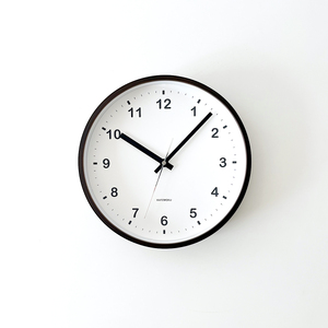KATOMOKU Plywood clock≪km-35M≫曲げわっぱ掛け時計(ブラウン)【A-40】