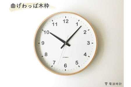 KATOMOKU plywood clock 電波時計 連続秒針（ナチュラル）km-33LRC