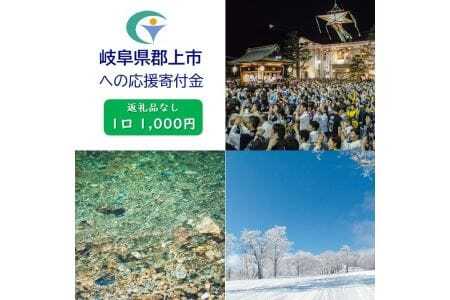 岐阜県郡上市【返礼品なしの応援寄附】1口：1,000円