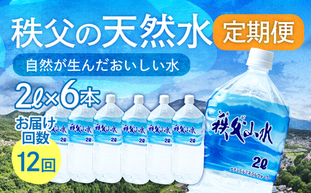 ＜定期便＞秩父の天然水 2L×6本×12回（毎月） | 1年保存 ミネラルウォーター