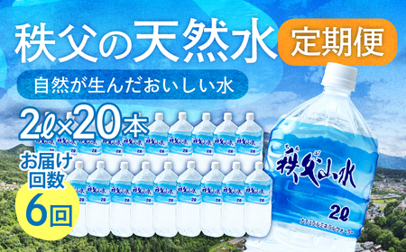 ＜定期便＞秩父の天然水 2L×20本×6回（2ヶ月に1回） | 1年保存 ミネラルウォーター