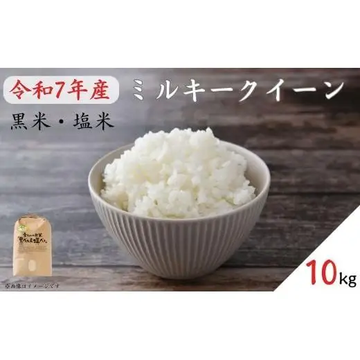《 令和7年産 》黒米・塩米（ミルキークイーン）約10kg ／ 米 お米 こめ コメ 精米 白米 令和7年 ミルキークイーン 10kg 産地直送