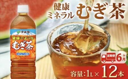【定期便6か月】健康ミネラルむぎ茶PET1L×12本 伊藤園