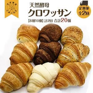 【定期便2回】天然酵母 クロワッサン（8種類 計10個）×2回 計20個