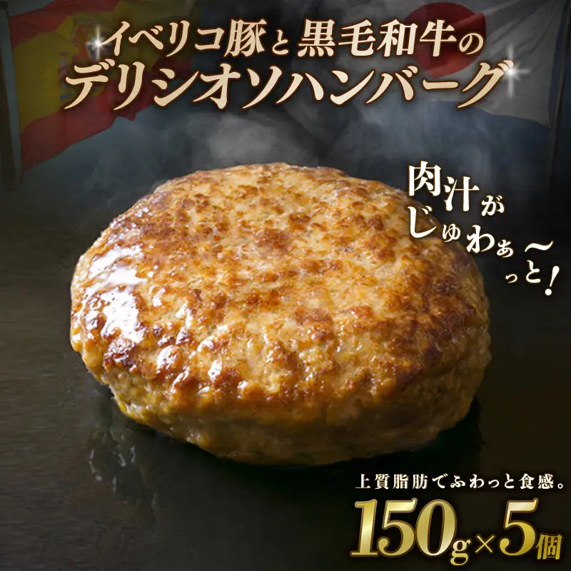 【黒毛和牛とイベリコ豚】ハンバーグ 150g×5個 【 ハンバーグ 】