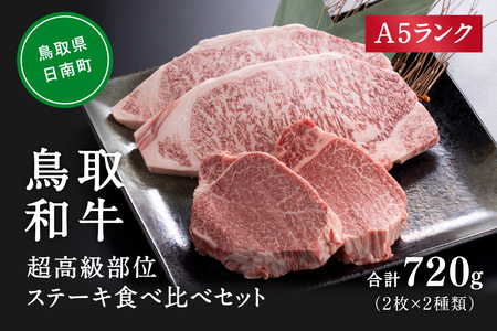 A5ランク 高級部位ステーキ食べ比べセット (サーロイン2枚合計400g) （ヒレステーキ2枚合計320g） 牛肉 精肉 肉 カタセイ 黒毛和牛 サーロイン ヒレ ロースステーキ 和牛ステーキ A5ランク 厚切り ステーキ肉 和牛