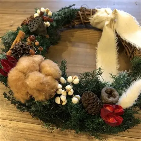 年中飾れるプリザーブドのクリスマスリース_花・観葉植物 造花・プリザーブドフラワー 花 _【1418598】