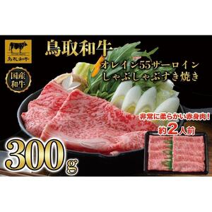 鳥取和牛オレイン55　サーロインしゃぶしゃぶすき焼き　300g   1257|和牛