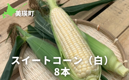 【先行予約】とうもろこし （白）8本 スイートコーン＜令和8年産＞サスケの家 [013-95]