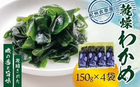 紀州衣奈産乾燥わかめ 150g×4パック（2026年産）【sml909A】