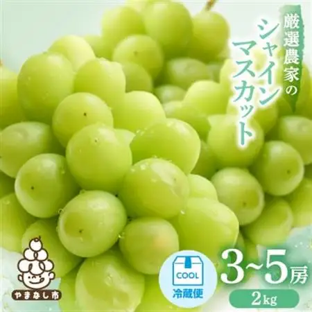 【2026年発送】シャインマスカット　3～5房 2kg【配送不可地域：離島】【1565510】