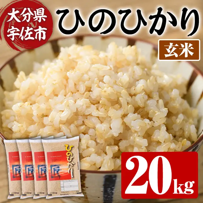 ＜令和7年産＞ひのひかり 玄米 (計20kg・5kg×4P) お米 ごはん ご飯【107101503】【あいはな農園】
