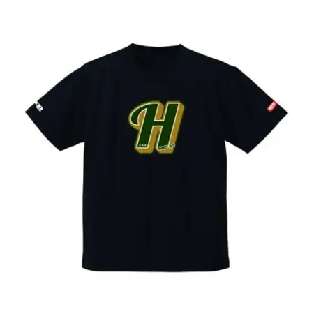 JTTA公認　卓球ユニフォーム【男女兼用(ドライ):Lサイズ】アルファベット　H　ブラック_装飾品・工芸品  洋服 _【1566447】