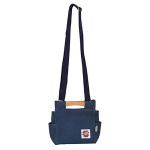 桜岡持ちミニバッグ(SB付) カラー：ダークネイビー【バッグ 鞄 カーゴ バッグ ミニ 帆布 かばん 天然 桜 キャンバス 生地 軽量 国産 香川 さぬき】