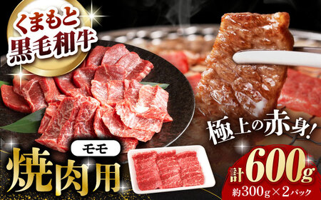 熊本県産 黒毛和牛 モモ 焼肉用 約600g(約300g×2pc)【有限会社 九州食肉産業】[ZDQ157]